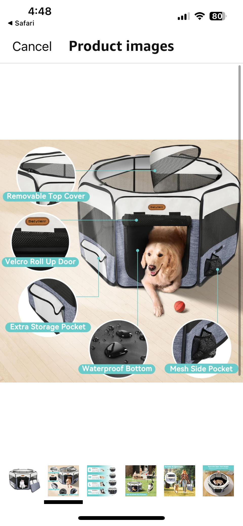 Seiyierr Pet Playpen Cat Playpen, Foldable Cat Playpen for Indoor Cats, Collapsible Crate Kennel Playpen, Kitten Playpen Cat Tent Indoor Outdoor, Pet