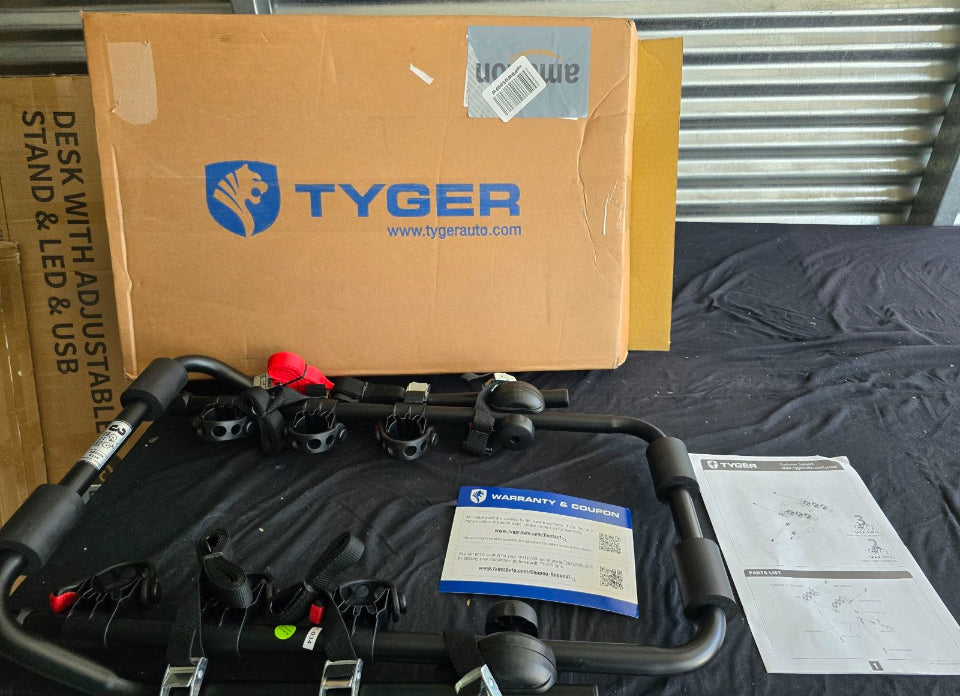 Tyger Auto Deluxe 3-Bike Trunk Mount Bicycle Rack. (Compatible with Vehicles Without Rear Spoilers) | TG-RK3B203S - Selzalot