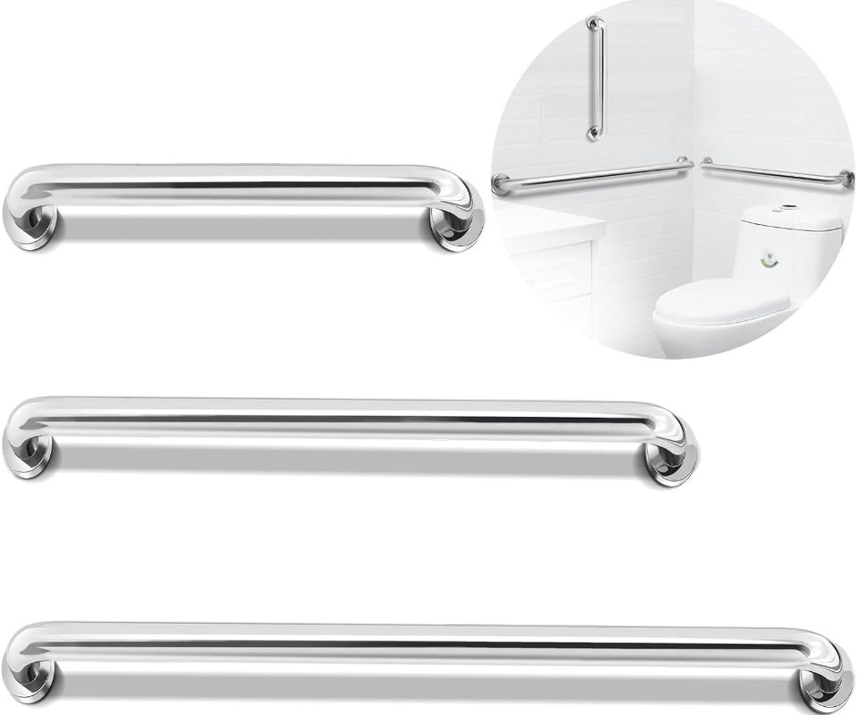 Yaocom 3 Pcs Commercial Grab Bar Bundle for Commercial and Residential Restrooms Stainless Steel Replacement Shower Handle Bundle Shower Safety Bars for Elderly ADA Handicap Restroom (Classic Style) - Selzalot
