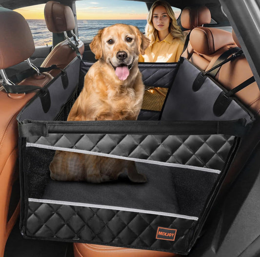MIXJOY Dog Car Seat For Large Medium Dogs, Back Seat Extender for Dogs, Waterproof Dog Carseat, Dog Car Seat Medium Sized Dog, Car Hammock for Dogs-St