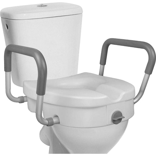 Raised Toilet Seat - 5 Inch Elevated Riser with Adjustable Padded A - Toilet - Selzalot