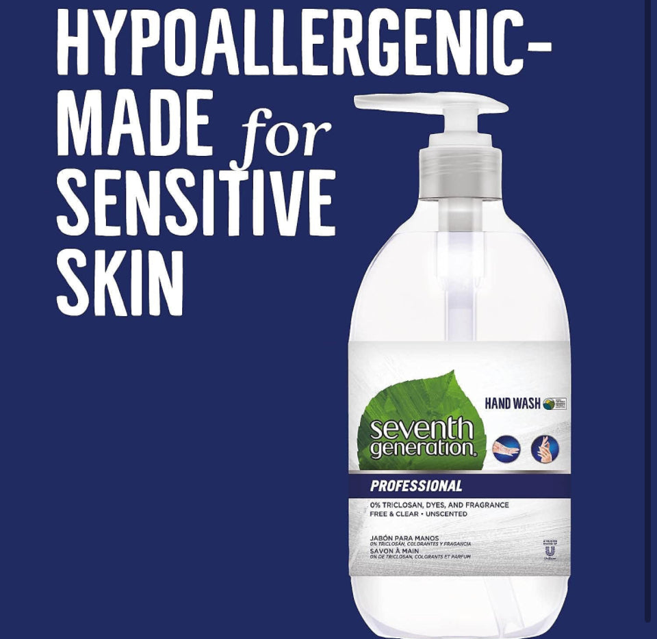 Seventh Generation 44729 Free & Clean Professional Hand Soap, Unscented, 12 oz.