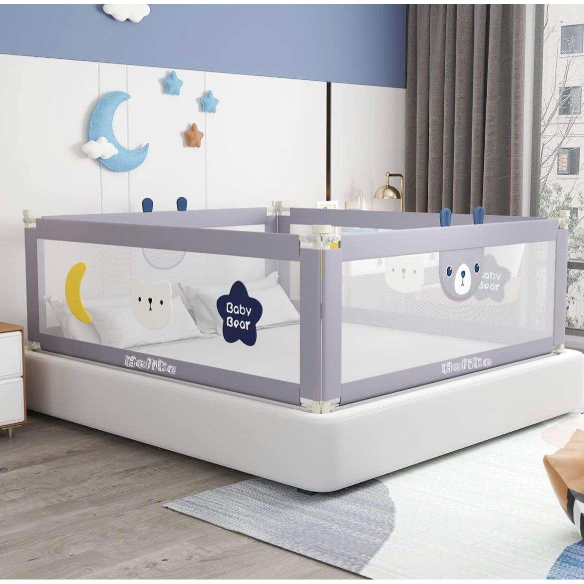 HOLIKE Bed Rails for Toddlers - 60" 70" 80" Extra Long Baby Bed Rail Guard (3 Sides: Perfect for Twin Bed, Include 3 Sides) - Selzalot
