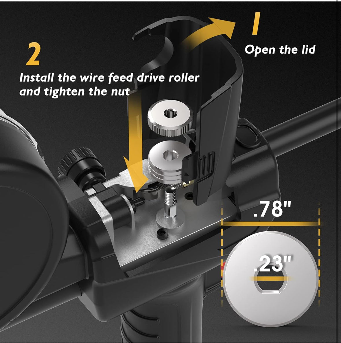 TOOLIOM Spool Gun 150A Aluminum MIG Welding Euro Connection for TOOLIOM TL-200M&TL-250M