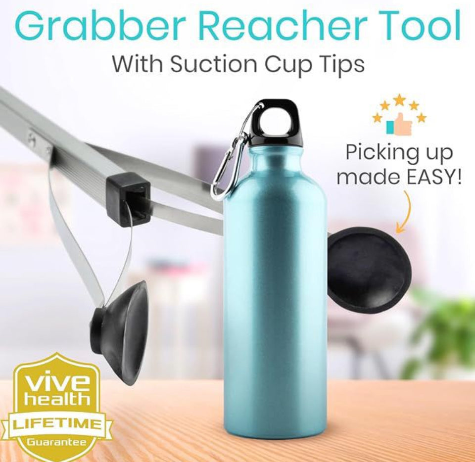 Vive Suction Cup Grabber Reacher 32" - Elderly Grab It Reaching Pickup Tool Heavy Duty for Seniors - Trash, Sticks, Litter Picker Upper - Extra Long Reach - Selzalot