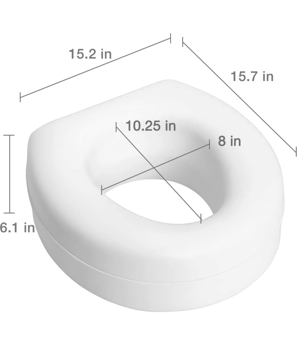 HealthSmart Raised Toilet Seat Riser That Fits Most Standard (Round) Toilet Bowls for Enhanced Comfort and Elevation with Slip Resistant Pads, FSA HSA