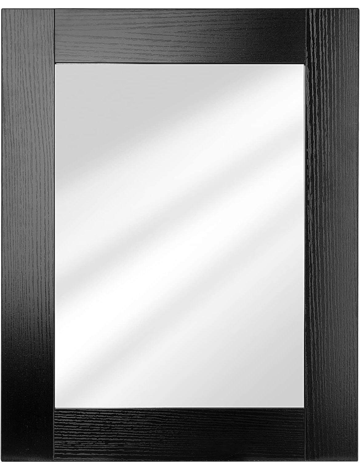 Vinext Black Rectangular Wall Mirror 17" x 20" for Bathroom, Bedroom - Selzalot