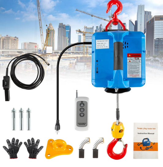 OXMART 3 in 1 Electric Hoist with Remote Control, 110 Volt Electric Winch 1100lbs, 1500W Electric Crane Hoist with Fixing Bracket Overload Protection