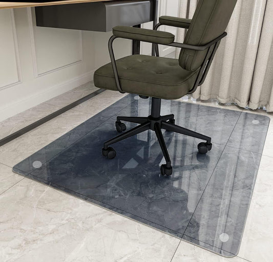 Easly 36" x 46" Chair Mat for Carpet - Office Chair Mat - Tempered Glass Floor Mat for Home/Office/Carpet Clear Computer Floor Mat - with 4 Anti-Slip - Selzalot