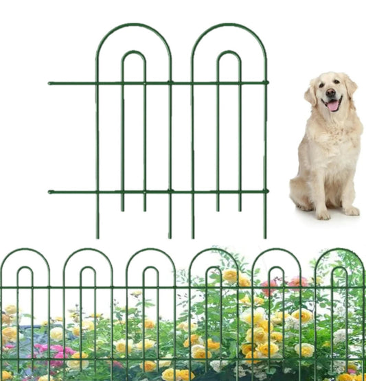 AMAGABELI GARDEN & HOME 14 panels Decorative Garden Fences and Borders for Dogs 32in(H)x20ft(L) No Dig Metal Fence Panel Garden Edging Border Fence - Selzalot