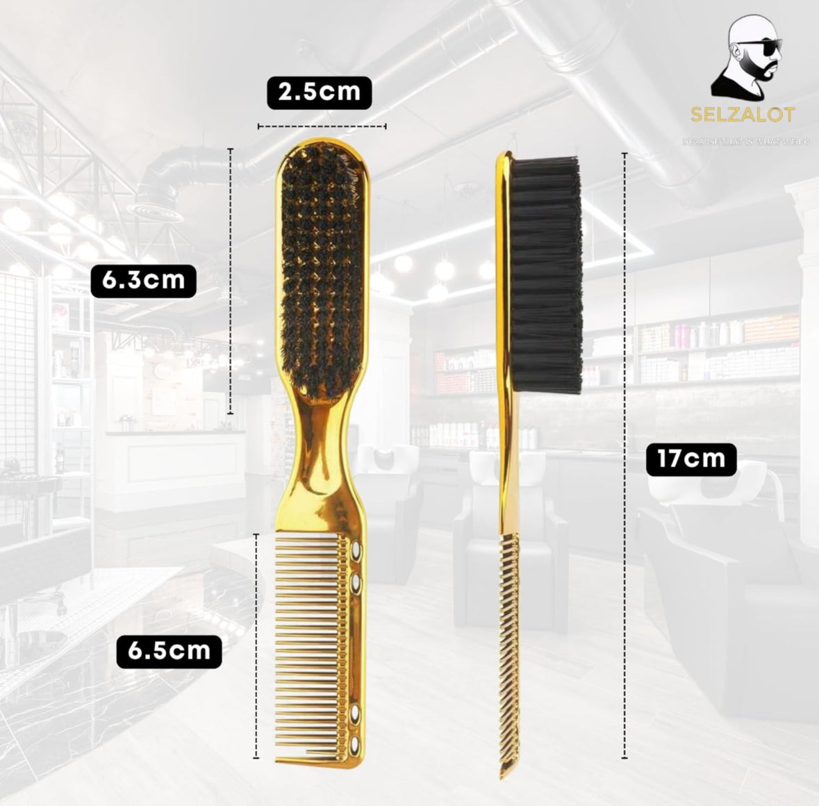 Double-Sided Beard Brush & Beard Comb Barber Brush for Grooming Beard Non-Slip & Sturdy Bristle Brush for Clean Cuts Professional Barber Comb for Beard & Hair Edge Control Brush Barber Accessories