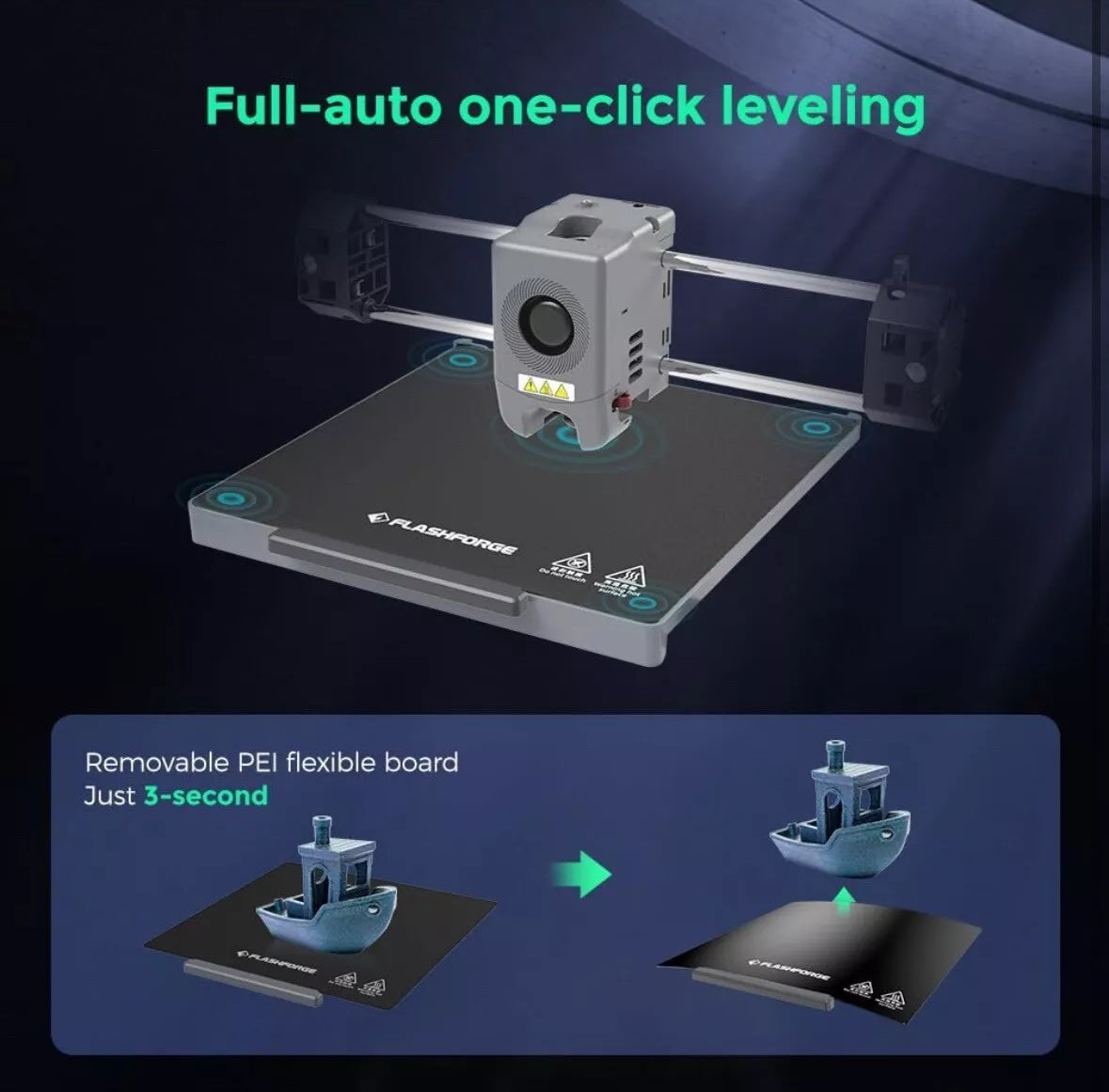 FLASHFORGE Adventurer 5M Pro 3D Pinter, 600mm/s High-Speed with 1 Click Fully Auto Printing Systerm, Quick Detachable 280°C Direct