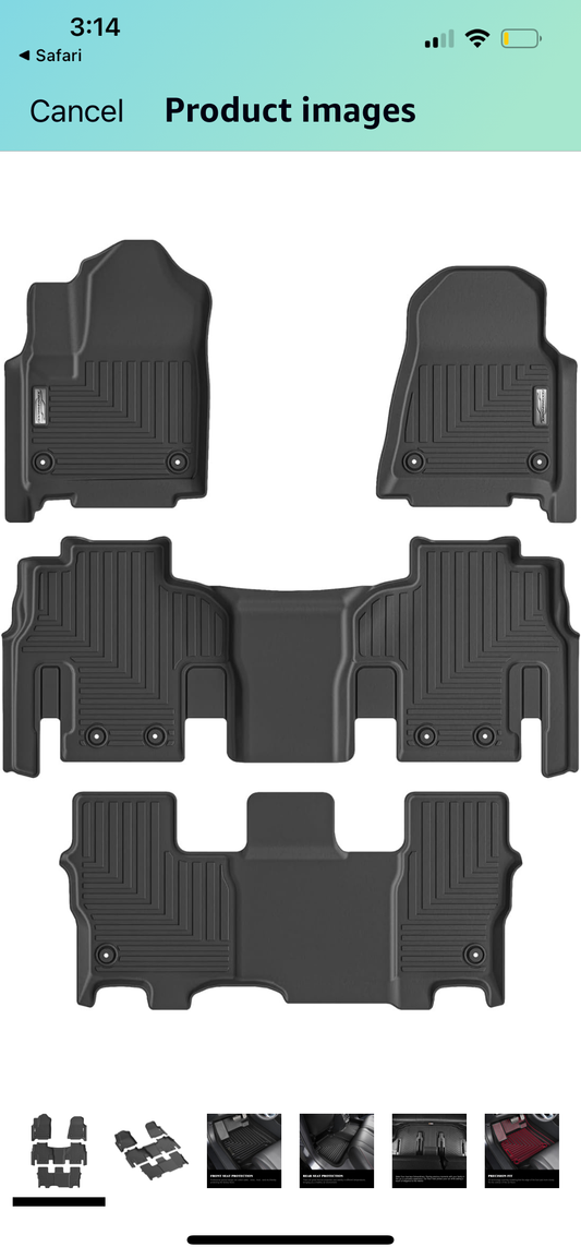 XINSHANGXIU Floor Mats for 2022 2023 2024 Jeep Wagoneer/Wagoneer L 2nd Row Bench Seat, 1st & 2nd & 3rd Row Full Set, TPE All Weather Car Floor Liners - Selzalot