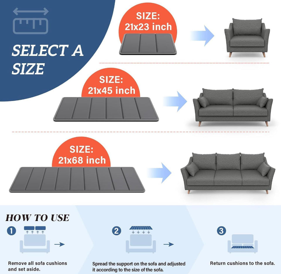 Jin&Bao Couch Cushion Support for Sagging, Heavy Duty Solid Wood Sofa Cushion Support 21 " -67.5 " for 3 Seats Sofa-Couch Supporter Under The Cushions - Selzalot