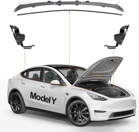 Open Box Chiyle Hood Water Barrier Box and Front Hood Weather Strip For Tesla Model Y, Water Guide Grille Channel and Rubber Seal Protector Guard