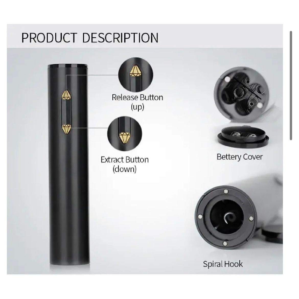 SELZALOT All Black Plastic Electric Wine Opener - Selzalot