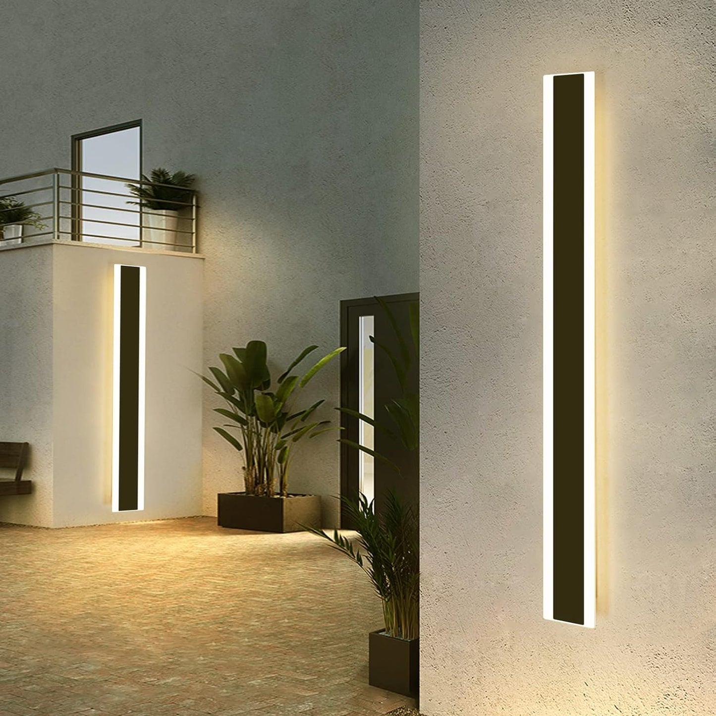 Daoseolo Outdoor Wall Sconces 47Inch, Modern Wall Lamp with Warm Lights, Frosted Acrylic Panel with Light Transmittance Greater Than 95%, IP65 Waterproof Minimalist Porch Wall Fixture for Garage - Selzalot