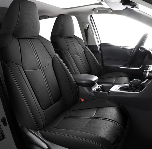 TZAUT-AXLE Leather Car Seat Covers for Toyota RAV4 Hybrid 2019 2020 2021 2022 2023 2024 LE Limited XLE, Non-Slip Full Set Automotive Vehicle Cushion