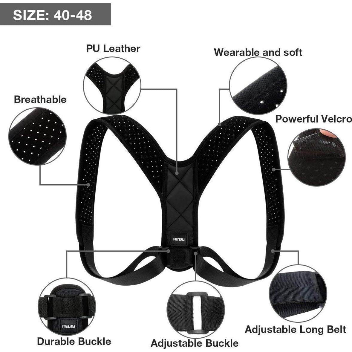 FUYERLI Posture Corrector for Men and Women with Adjustable Clavicle Brace - Selzalot