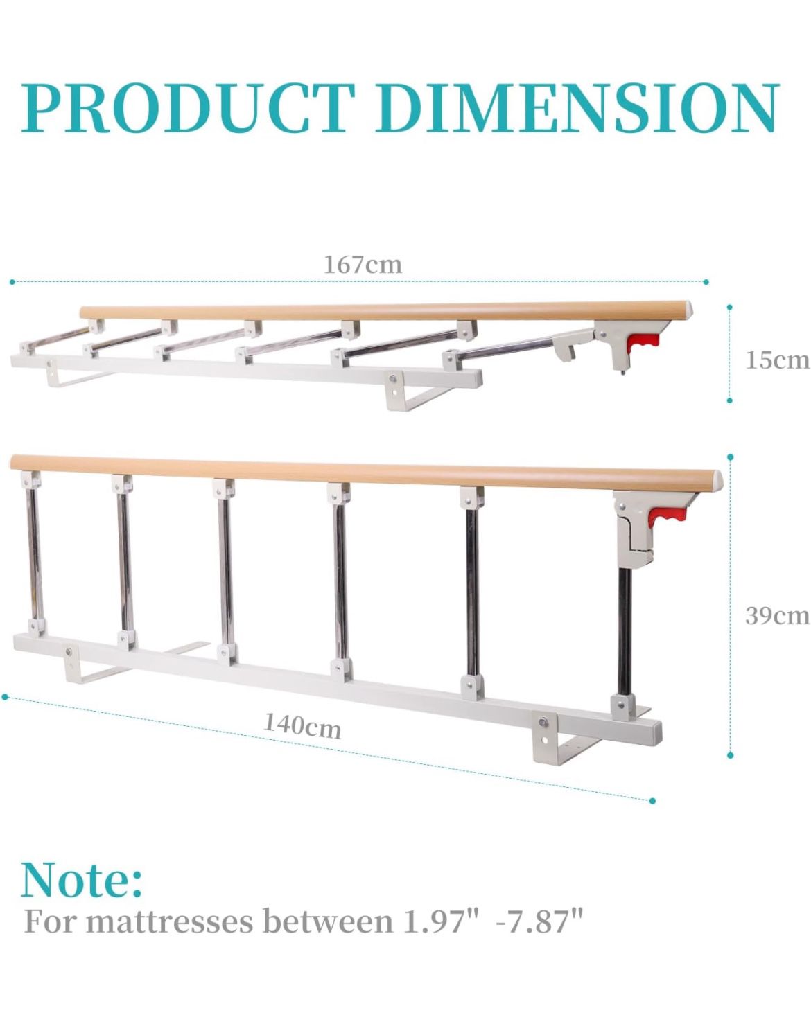 Lefeke Bed Folding Safety Rail for Elderly Adults, Bed Guards for Seniors, Fall Prevention Safety Hand Guard Grab for Seniors & Surgery Patients,Guard Side Rail - Selzalot