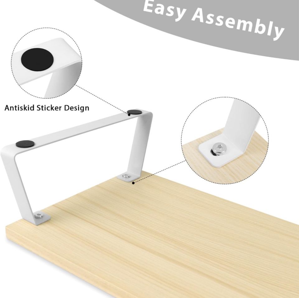 Large Dual Monitor Stand Riser - Monitor Stand for 2 Monitors, Wooden Computer Stand For Desk with Metal Legs, Desk Organizers and Storage With Drawer