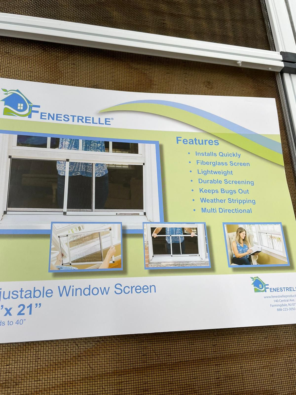 Fenestrelle Expandable Window Screen, 2 Way Adjustable, Horizontal (15"H x 21" - 40"W) or Convert to Vertical (21"H x 15" - 28"W), Perfect Replacement