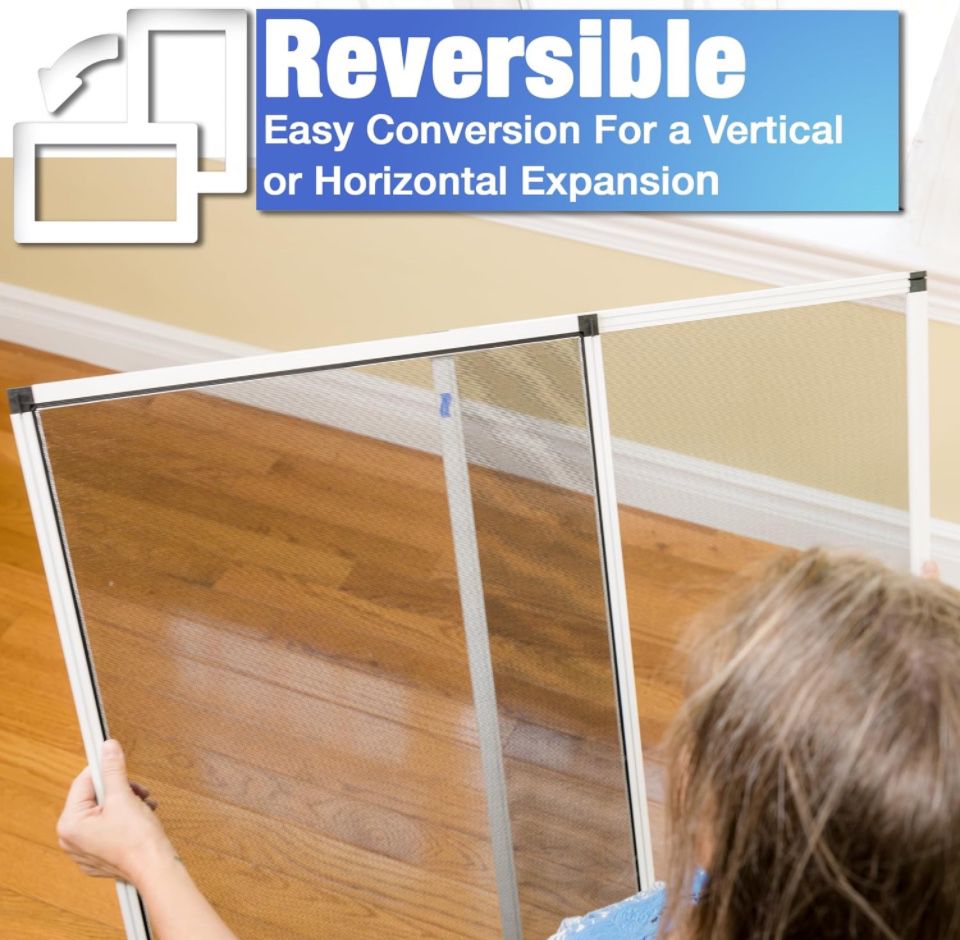 Fenestrelle Expandable Window Screen, 2 Way Adjustable, Horizontal (15"H x 21" - 40"W) or Convert to Vertical (21"H x 15" - 28"W), Perfect Replacement