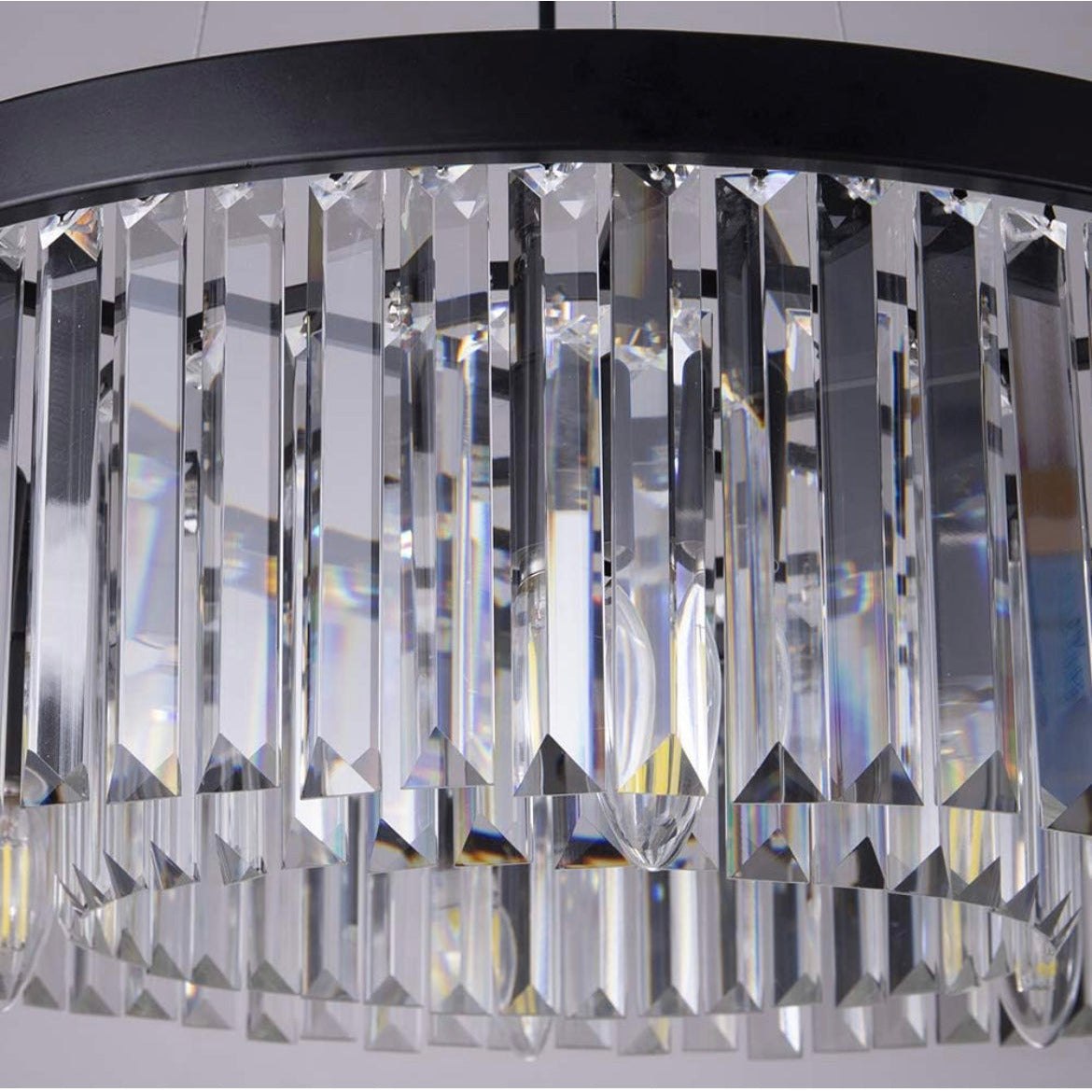 Wellmet Modern Crystal Chandelier for Dining Room, 6 Lights Black Farmhouse Crystal Pendant Light, Vintage Ceiling Lighting Fixture for Kitchen Island, Living Room, Bedroom, Hallway, Foyer, W-21.65”… - Selzalot