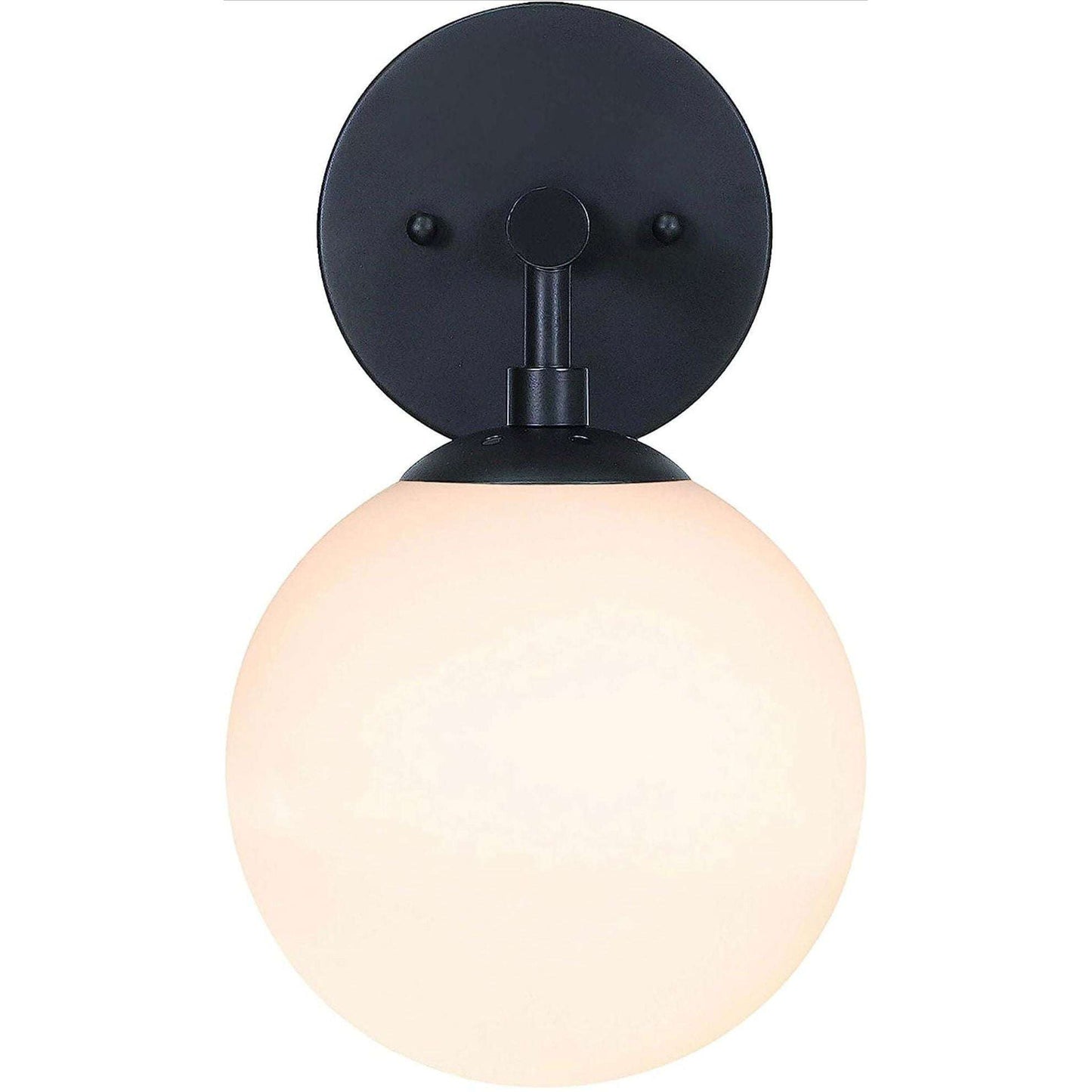 XiNBEi Lighting Wall Light 1 Light Vintage Wall Sconce with Globe Glass, Bathroom Vanity Light in Matte Black for Bathroom & Bedroom XB-W1211-MBK - Selzalot