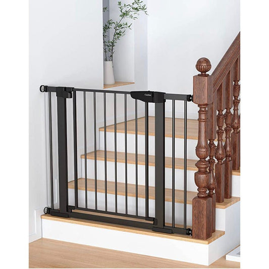 Mom's Choice Awards Winner-Cumbor 29.7"-40.6" Width Auto Close Safety Baby Gate, Durable Extra Wide Dog Gate for Stairs, Doorways, Easy Walk Thru Pet Gate for House, Child Gate Includes 4 Wall Cups - Selzalot