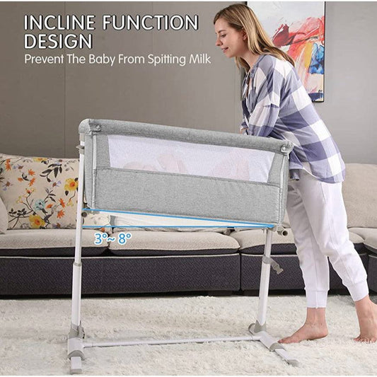 SYCYH Baby Bassinet, Bedside Sleeper for Baby with Comfy Mattress, Adjustable Bedside Crib with 9 Height Positions, Easy to Assemble Bassinets for Baby - Selzalot