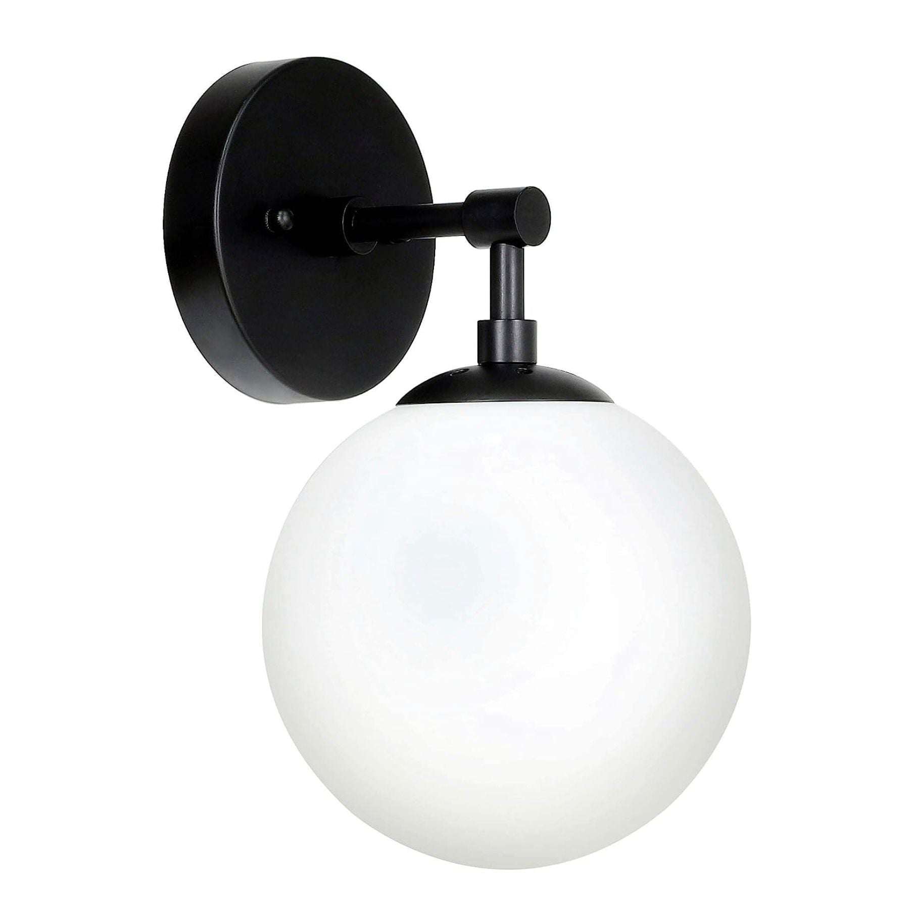 XiNBEi Lighting Wall Light 1 Light Vintage Wall Sconce with Globe Glass, Bathroom Vanity Light in Matte Black for Bathroom & Bedroom XB-W1211-MBK - Selzalot