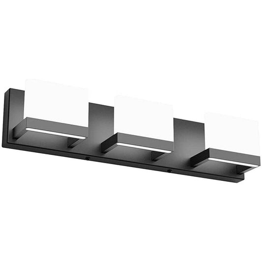 Tipace Black LED Vanity Lighting Fixture Modern 3 Lights Vanity Lights for Bathroom Black Bathroom Wall Light Fixtures 6000K - Selzalot