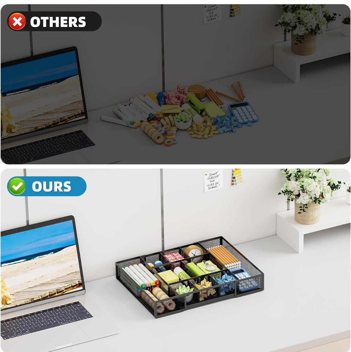 Open Box Marbrasse Expandable Desk Drawer Organizer, Mesh Drawer Organizer Tray