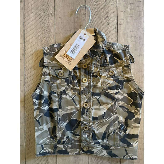 ORIGINAL BRAND GS115 NEW COLLECTION TODDLERS SLEEVELESS CAMO JACKET SIZE 4T - Selzalot