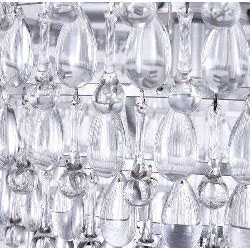 Wellmet 20 Inch Crystal Chandeliers, 6 Lights 5 Tiers Crystal Light, Adjustable Ceiling Pendant Lights, Modern Hanging Chandelier Lighting - Selzalot