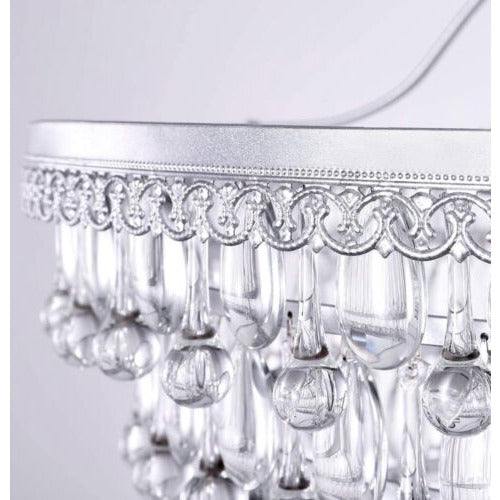 Wellmet 20 Inch Crystal Chandeliers, 6 Lights 5 Tiers Crystal Light, Adjustable Ceiling Pendant Lights, Modern Hanging Chandelier Lighting - Selzalot