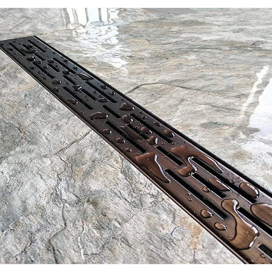 Neodrain 28-in Rectangular Linear Shower Drain with Brickwork Pattern Grate - Selzalot