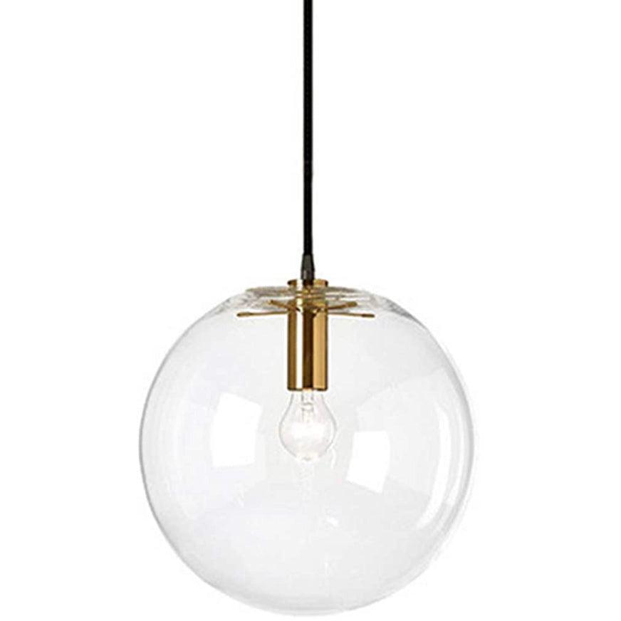 Brikey Spherical Clear Glass Ball Pendant Light Gold Head Glass - Selzalot