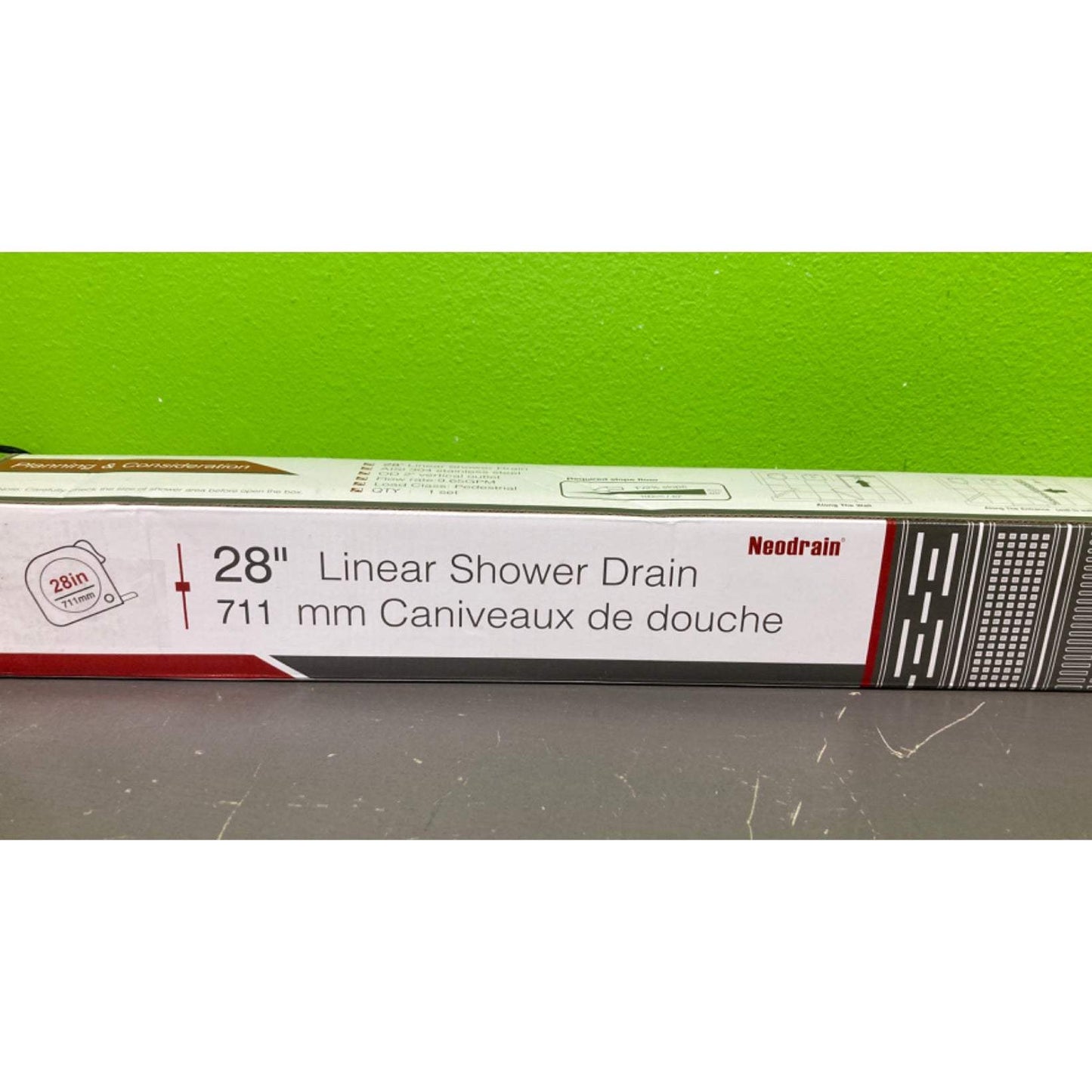 Neodrain 28-in Rectangular Linear Shower Drain with Brickwork Pattern Grate - Selzalot