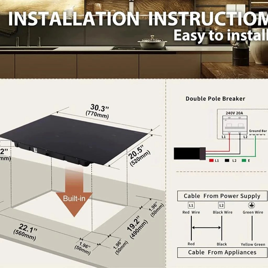 Weceleh Induction 2 Burner Cooktop (No Plug)