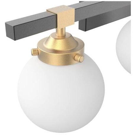 Tipace Mid Century Modern Bathroom Vanity Light Fixtures 3 Lights Milky White Glass Shades Black/Golden Bathroom Light Fixture(Exclude Bulb) - Selzalot