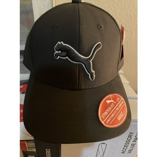 Puma Men's Quick Dry Embroidered Outline Evercat Stretch Fit Hat Cap (L/XL) - Selzalot